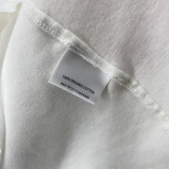 EILEEN FISHER Shirt XL Organic Cotton Woven Roll Tab Sleeve Button Front White - Picture 11 of 14